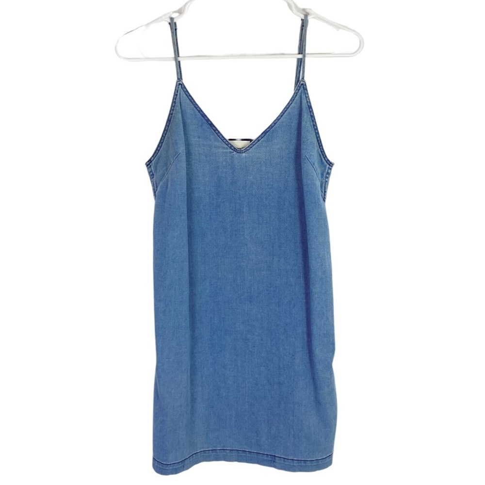 Aritzia Wilfred Free Vivienne Dress Womens XXS Blue Denim Chambray Sleeveless